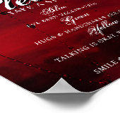 Gothic Luxe | Schwarze und dunkle rote soziale Dis Poster (Ecke)