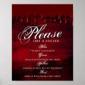 Gothic Luxe | Schwarze und dunkle rote soziale Dis Poster (Vorne)