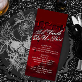 Gothic Luxe | Schwarzer und blutroter Tropfen Menükarte