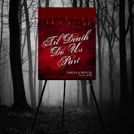 Gothic Luxe | Schwarzer und roter Tropfen Willkomm Poster