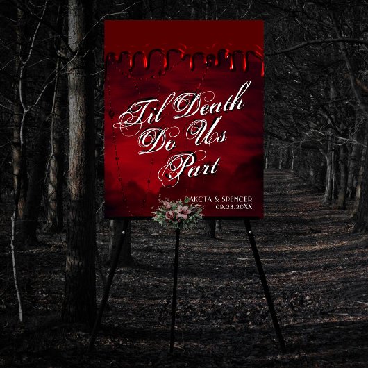 Gothic Luxe | Schwarzer und roter Tropfen Willkomm Poster