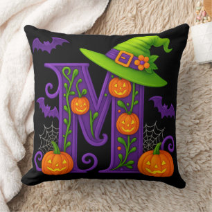 🎃 Gothic M Initial Halloween Kissen 🎃