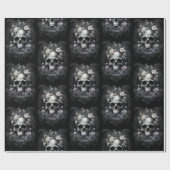 Gothic Macabre Skull and Rose Mural Geschenkpapier (Flach)