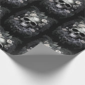 Gothic Macabre Skull and Rose Mural Geschenkpapier (Ecke)