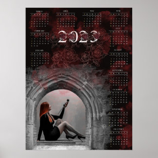 Gothic Mädchen- 2023 Kalender Poster