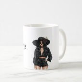 Gothic Mädchen Hut Shorts Personalisiert Kaffeetasse (VorderseiteRechts)