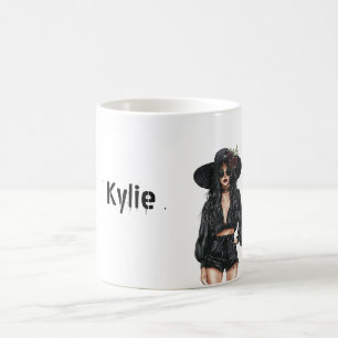 Gothic Mädchen Hut Shorts Personalisiert Kaffeetasse