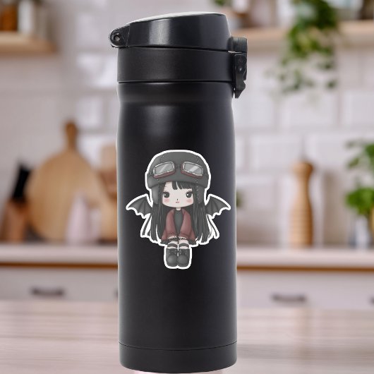 Gothic Mädchen Pilot Flügel Cutie Personalisierte Aufkleber