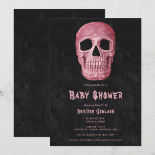 Gothic Mädchen Schädel Antike Babyparty-Einladung Einladung