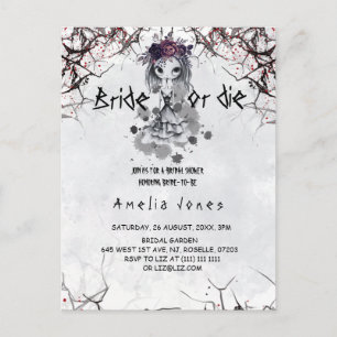 Gothic Mädchen Süße Brautparty  Postkarte