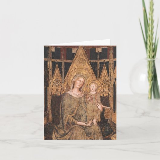 Gothic Madonna and Child Feiertagskarte (Vorderseite)