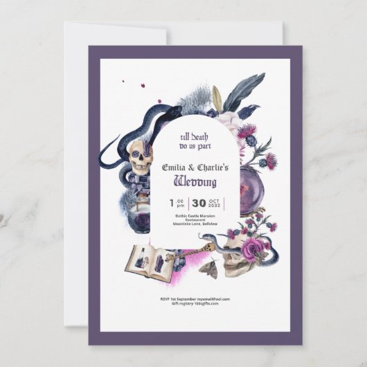 Gothic Magic Halloween-Einladung Einladung (Vorderseite)