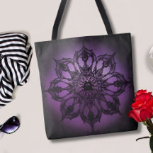 Gothic Mandala Lila Tote Bag