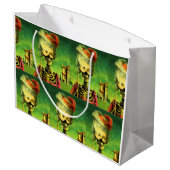 Gothic Masked Skeleton Große Geschenktasche Geschenktüte (Rückseite Schrägansicht)