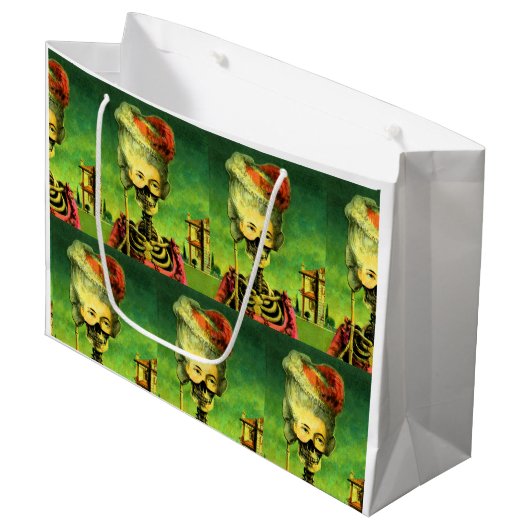 Gothic Masked Skeleton Große Geschenktasche Große Geschenktüte (Vorderseite Schrägansicht)