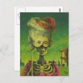Gothic Masked Skeleton Postcard Postkarte (Vorne/Hinten)