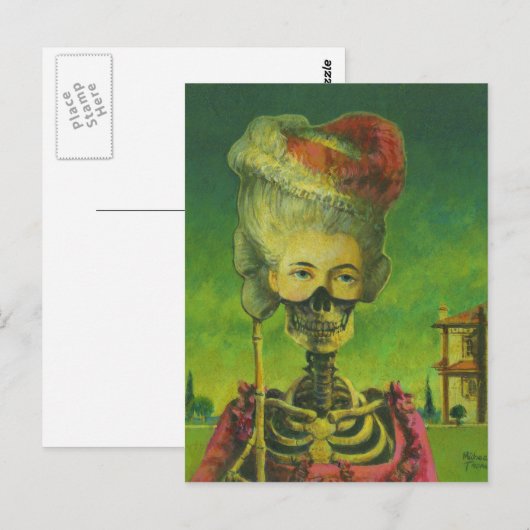 Gothic Masked Skeleton Postcard Postkarte (Vorne/Hinten)