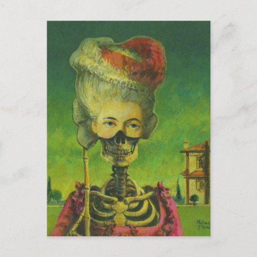 Gothic Masked Skeleton Postcard Postkarte (Vorderseite)