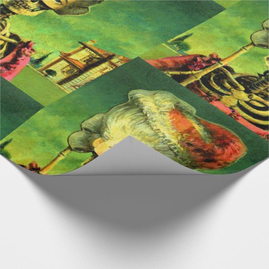 Gothic Masked Skeleton Wrapping Paper Geschenkpapier (Ecke)