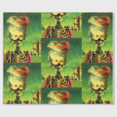 Gothic Masked Skeleton Wrapping Paper Geschenkpapier (Flach)