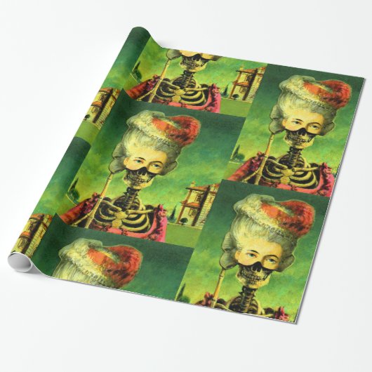 Gothic Masked Skeleton Wrapping Paper Geschenkpapier (Ungerollt)