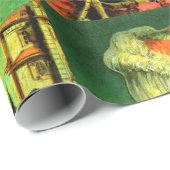 Gothic Masked Skeleton Wrapping Paper Geschenkpapier (Rolleneckpunkt)