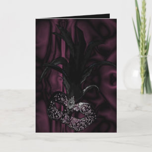 Gothic Maskenball-Einladung - Weinrot Einladung