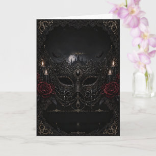Gothic Maskenball Mond Schloss Einladung