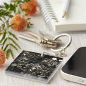 Gothic Masquerade Masks Black and White Schlüsselanhänger (Vorderseite rechts)
