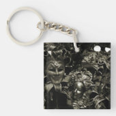 Gothic Masquerade Masks Black and White Schlüsselanhänger (Vorderseite)