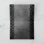 Gothic Medieval Black Verziert Moody Gray Wedding  Dankeskarte (Innenseite)
