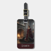 Gothic Medieval Maiden In Castle with Dogs Gepäckanhänger (Vorderseite vertikal)