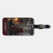 Gothic Medieval Maiden In Castle with Dogs Gepäckanhänger (Rückseite horizontal)