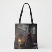 Gothic Medieval Maiden In Castle with Dogs Tasche (Vorderseite)
