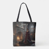 Gothic Medieval Maiden In Castle with Dogs Tasche (Rückseite)