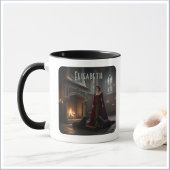 Gothic Medieval Maiden In Castle with Dogs Tasse