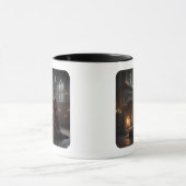 Gothic Medieval Maiden In Castle with Dogs Tasse (Zentrum)