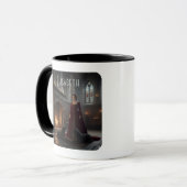 Gothic Medieval Maiden In Castle with Dogs Tasse (Vorderseite Links)