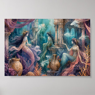 Gothic-Meerjungfrau-Unterwasserpalast-Whimsigoth-K Poster