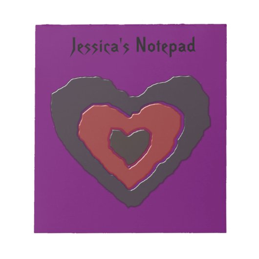 Gothic Melting Liebe Heart Customizable Notepad Notizblock (Vorderseite)