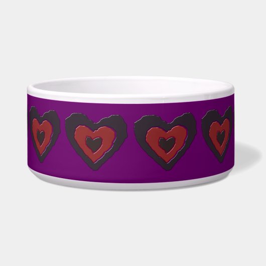 Gothic Melting Liebe Heart Dog Bowl Napf (Vorderseite)