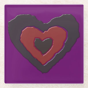 Gothic Melting Liebe Heart Glass Untersetzer