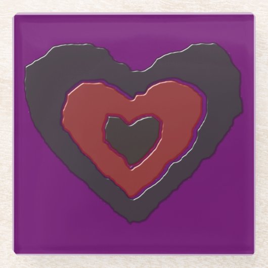 Gothic Melting Liebe Heart Glass Untersetzer (Vorderseite)