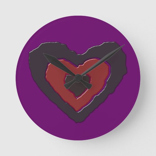 Gothic Melting Liebe Heart Wall Clock Runde Wanduhr (Vorderseite)