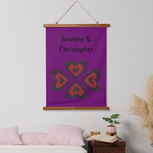Gothic Melting Liebe Herz Custom Wandteppich Mit Holzrahmen (Schlafzimmer)