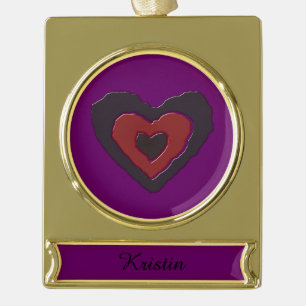 Gothic Melting Liebe Herz individuell anpassbare O Banner-Ornament Gold