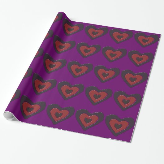 Gothic Melting Liebe Herz Wrapping Paper Geschenkpapier (Ungerollt)