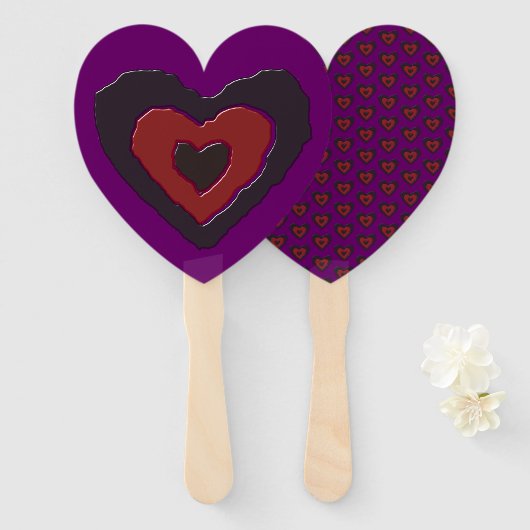 Gothic Melting Liebe Herzhandfan Fächer (Vorne und Hinten)