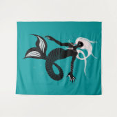 Gothic Mermaid Dark Fantasy Magic Sea Creature Wandteppich (Vorderseite (Horizontal))