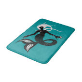 Gothic Mermaid Dark Fantasy Sea Creature Badematte (Schrägansicht)